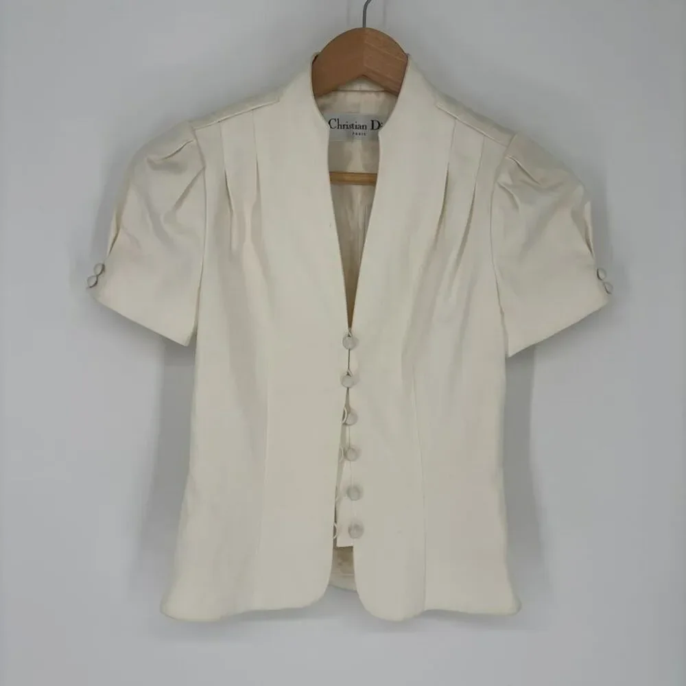 Dior White Cotton Blazer Jacket
